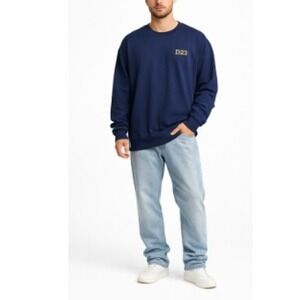 Disney D23 Unisex Navy Blue Mickey Mouse Print Spirit Jersey Size L NWT